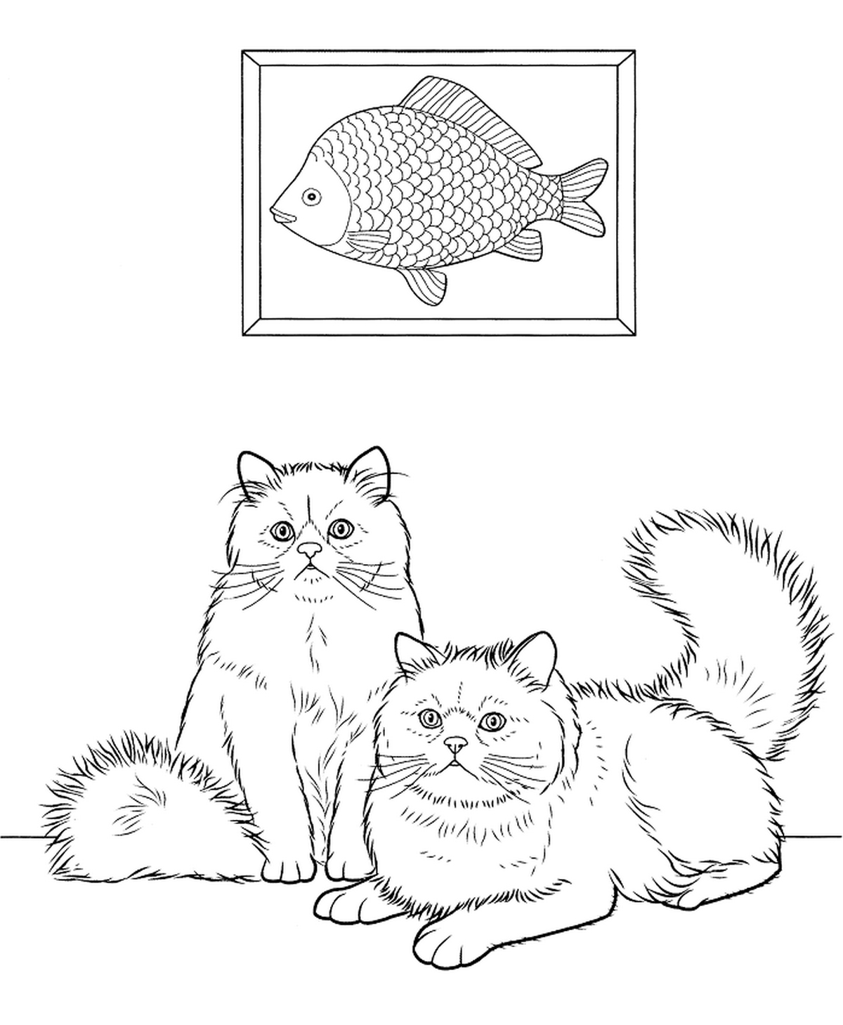 Tranh tô màu con mèo đơn giản số 6