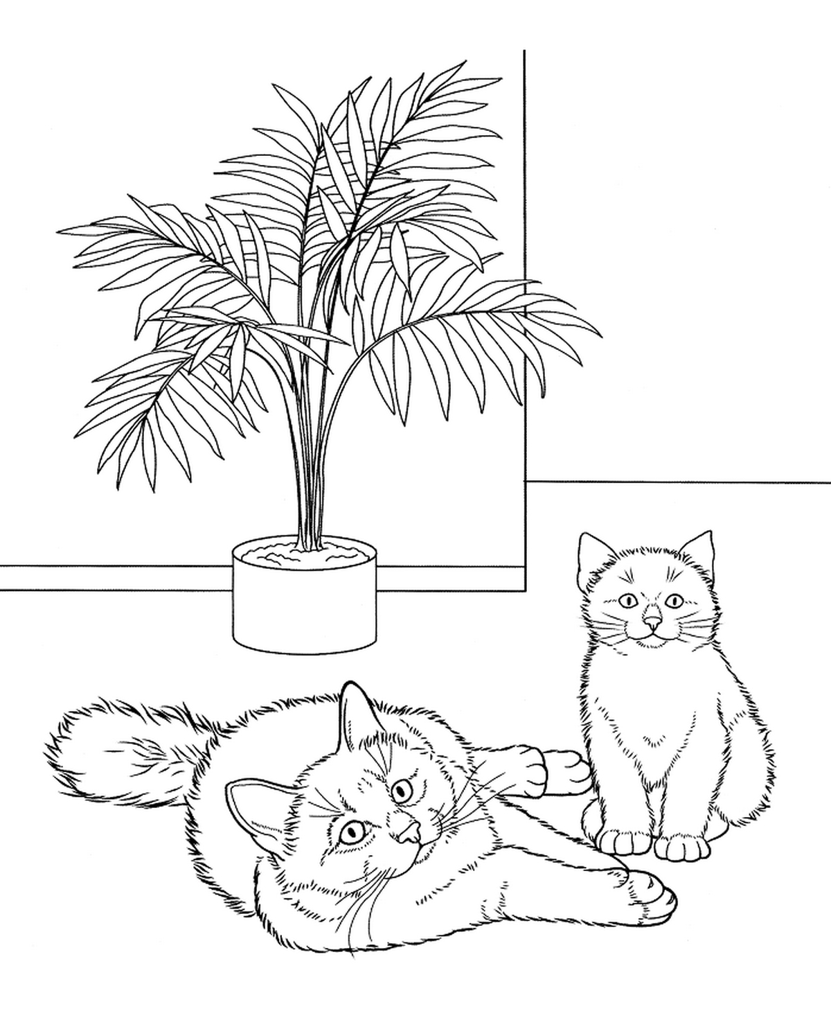 Tranh tô màu con mèo vui nhộn số 2