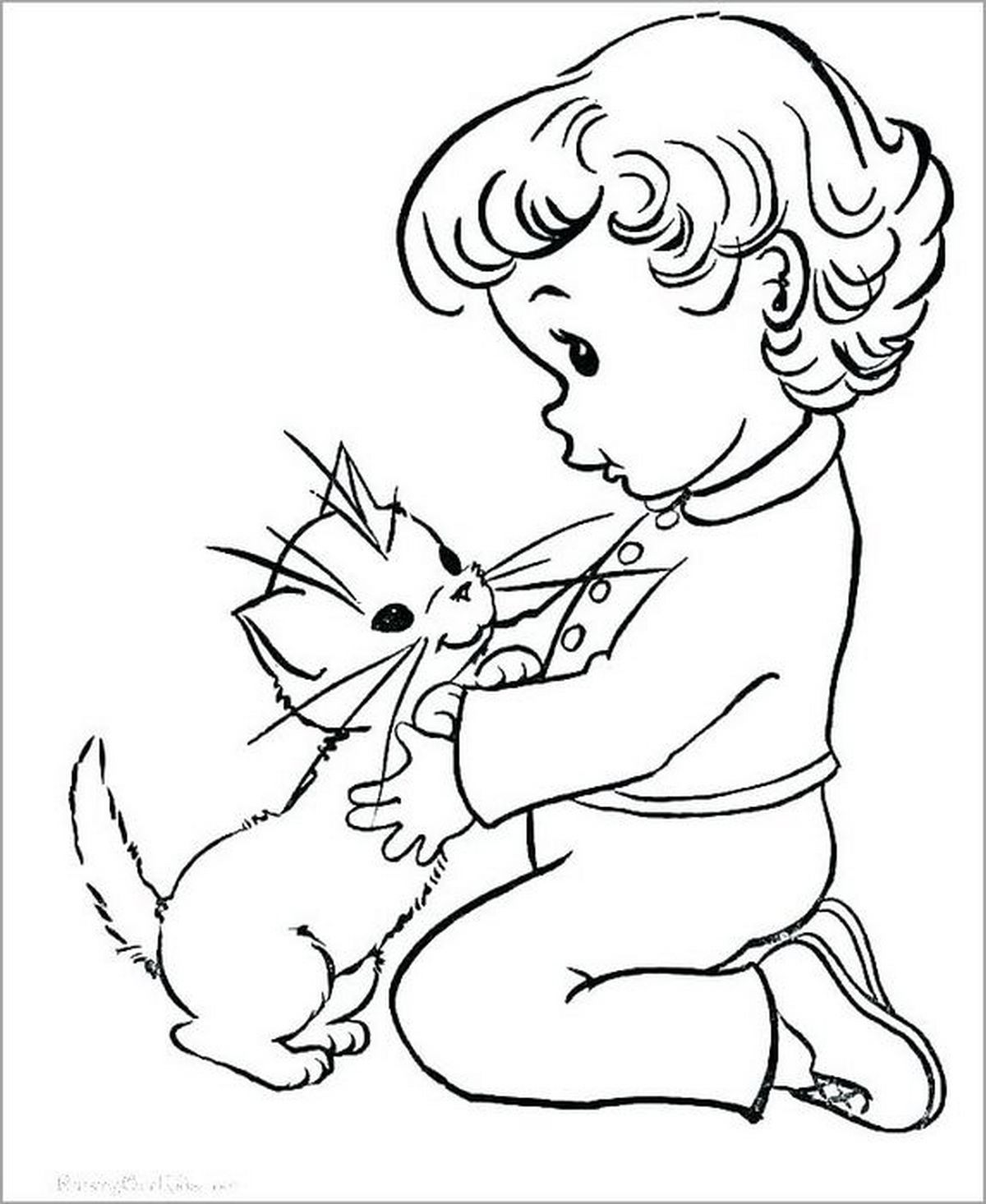 Tranh tô màu con mèo vui nhộn số 4