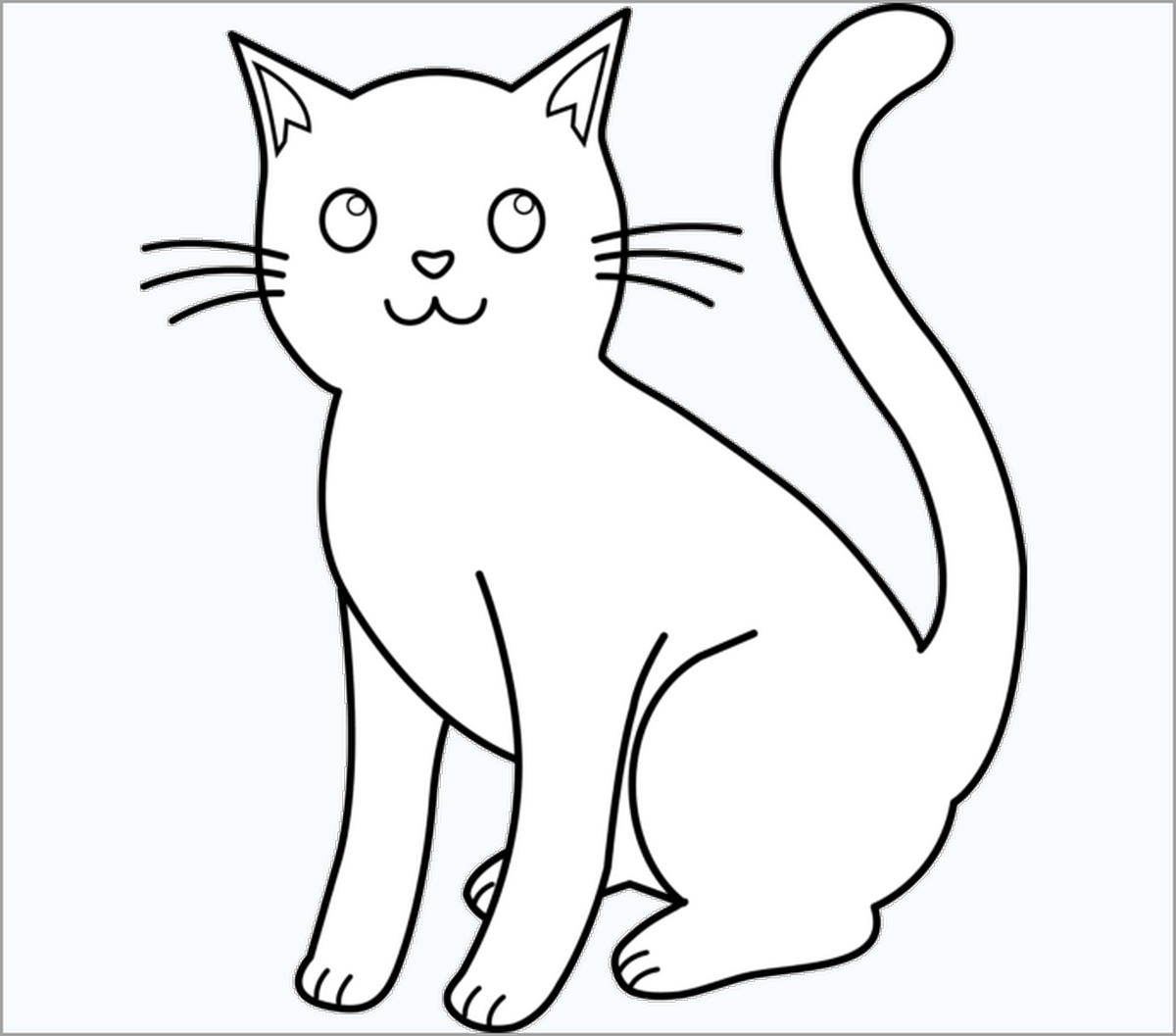 Tranh tô màu con mèo đơn giản số 58