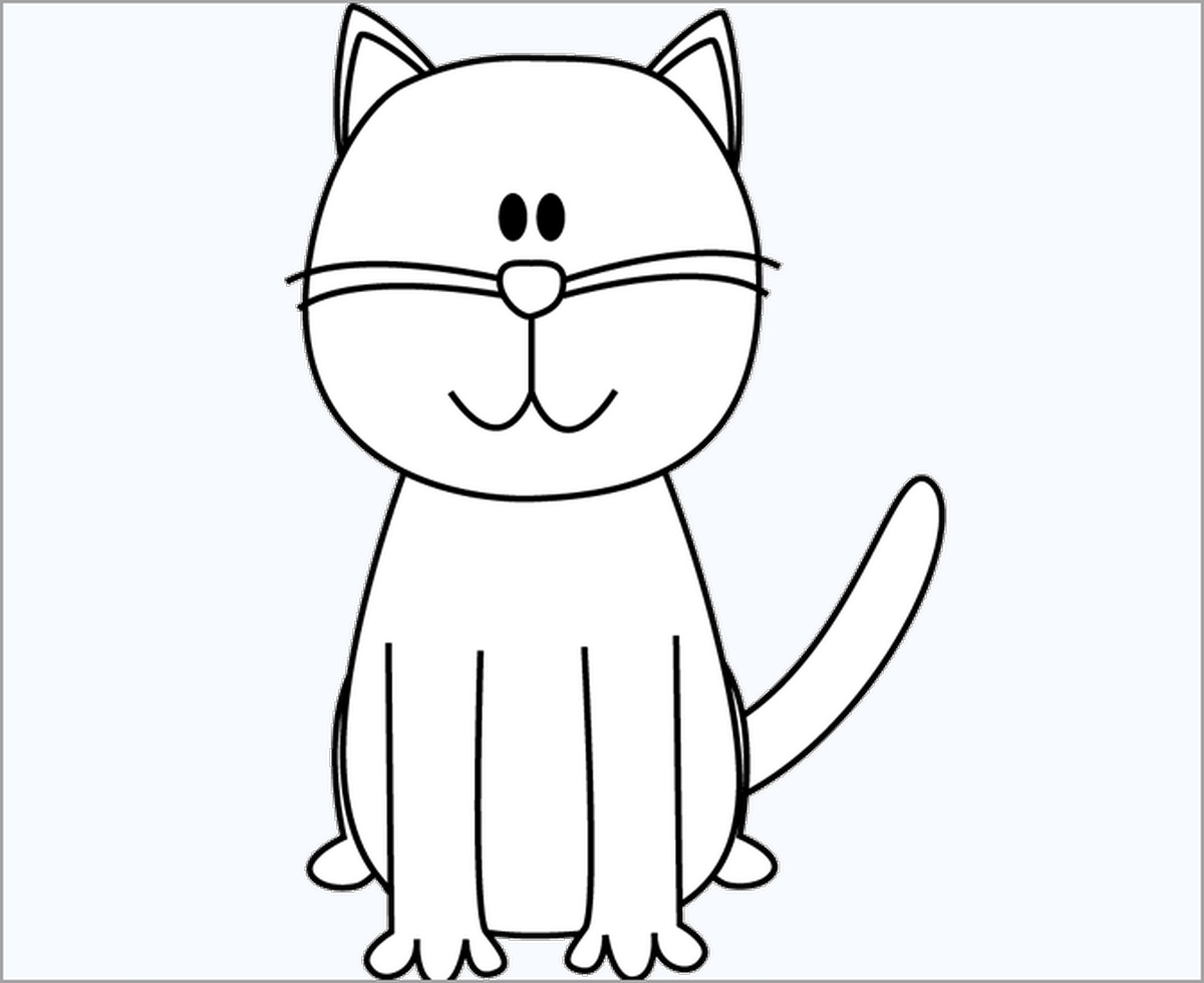 Tranh tô màu con mèo đơn giản số 59