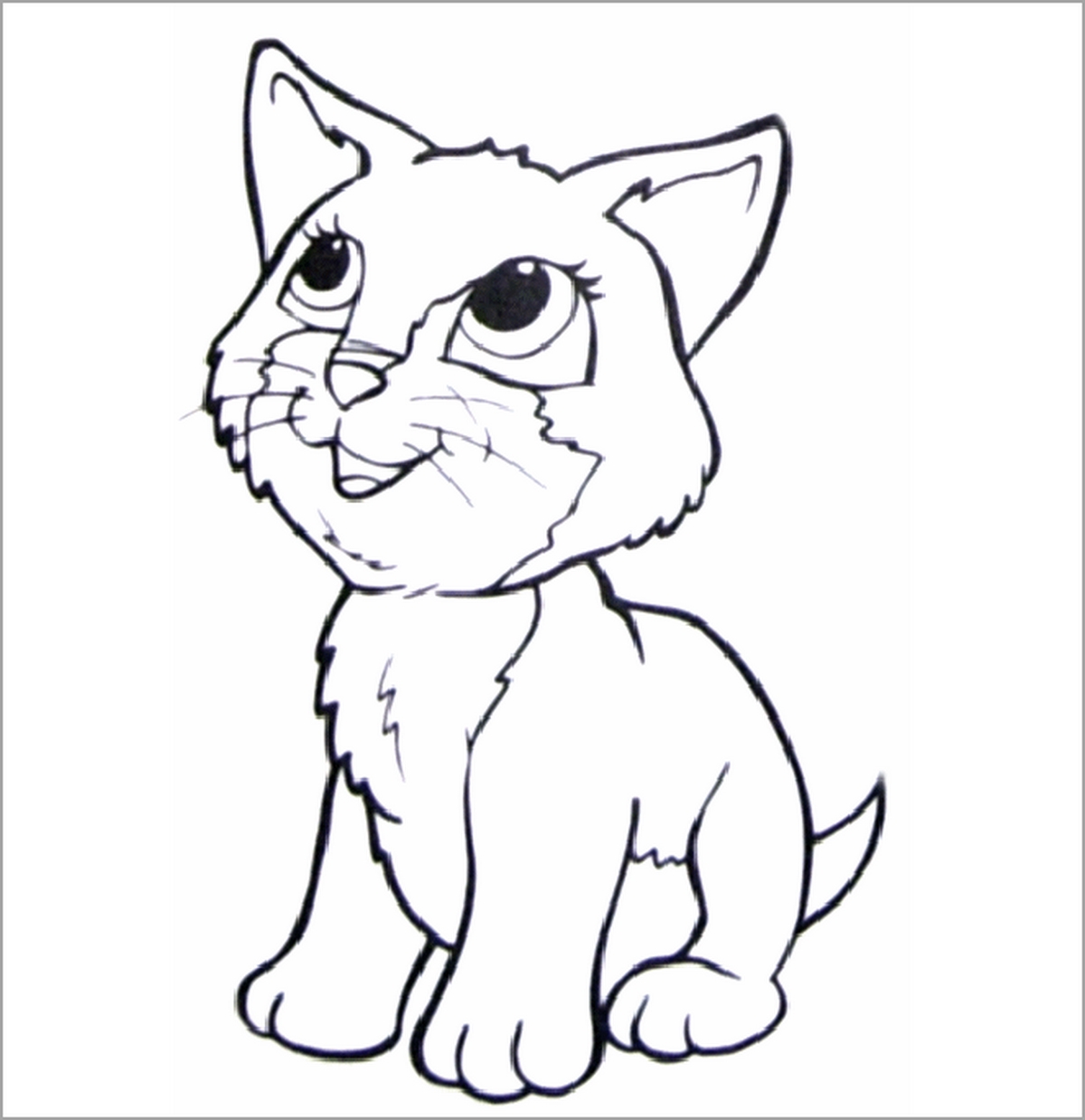 Tranh tô màu con mèo đơn giản số 63