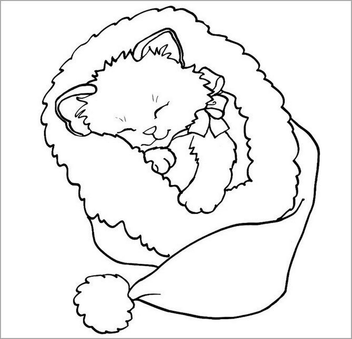 Tranh tô màu con mèo đơn giản số 65