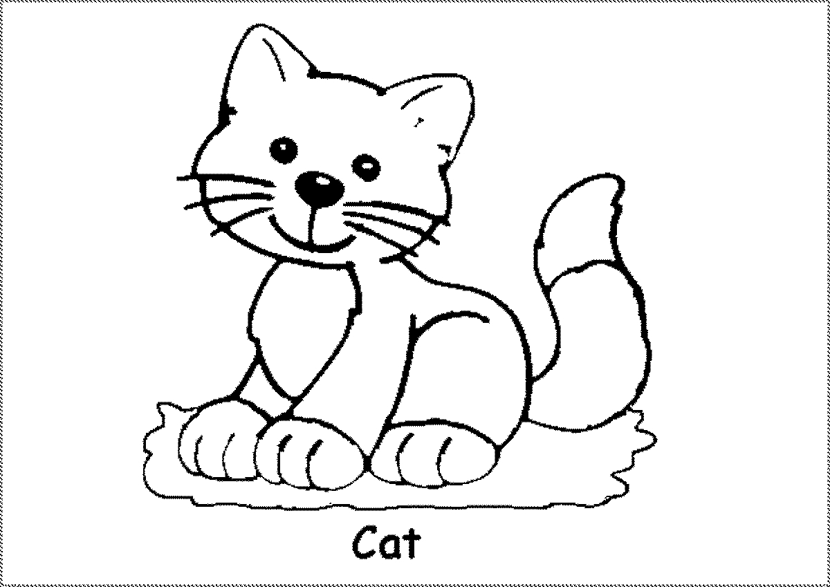 Tranh tô màu con mèo đơn giản số 74