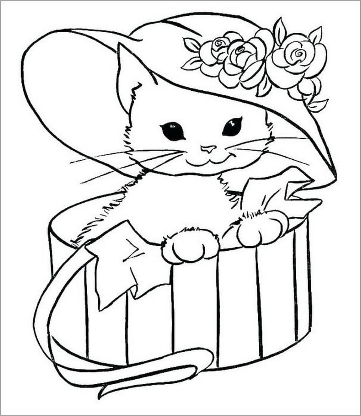 Tranh tô màu con mèo vui nhộn số 6