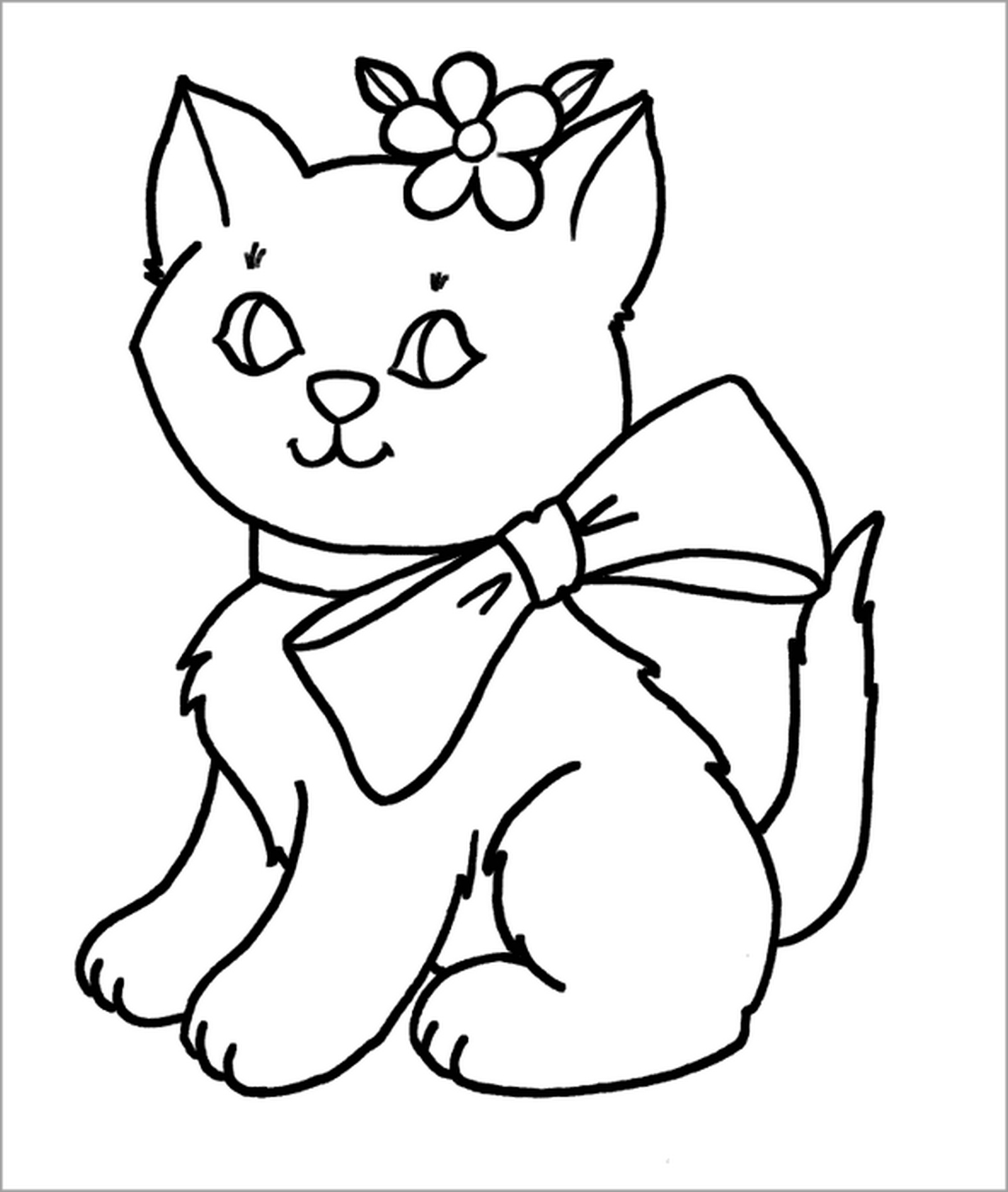 Tranh tô màu con mèo đơn giản số 88