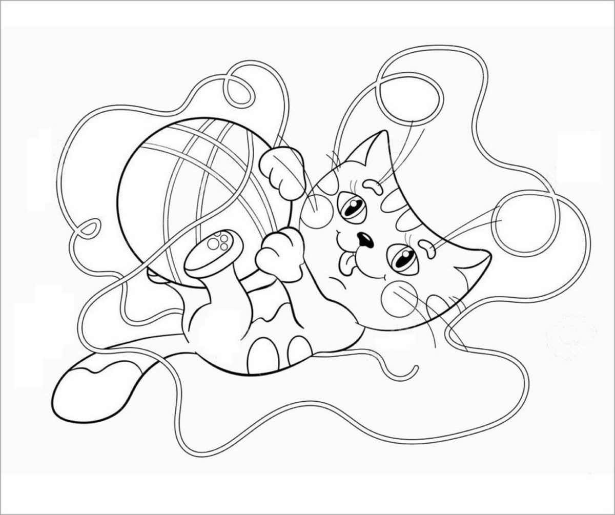 Tranh tô màu con mèo vui nhộn số 10