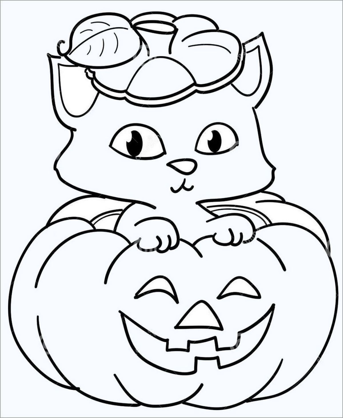 Tranh tô màu con mèo đơn giản số 14