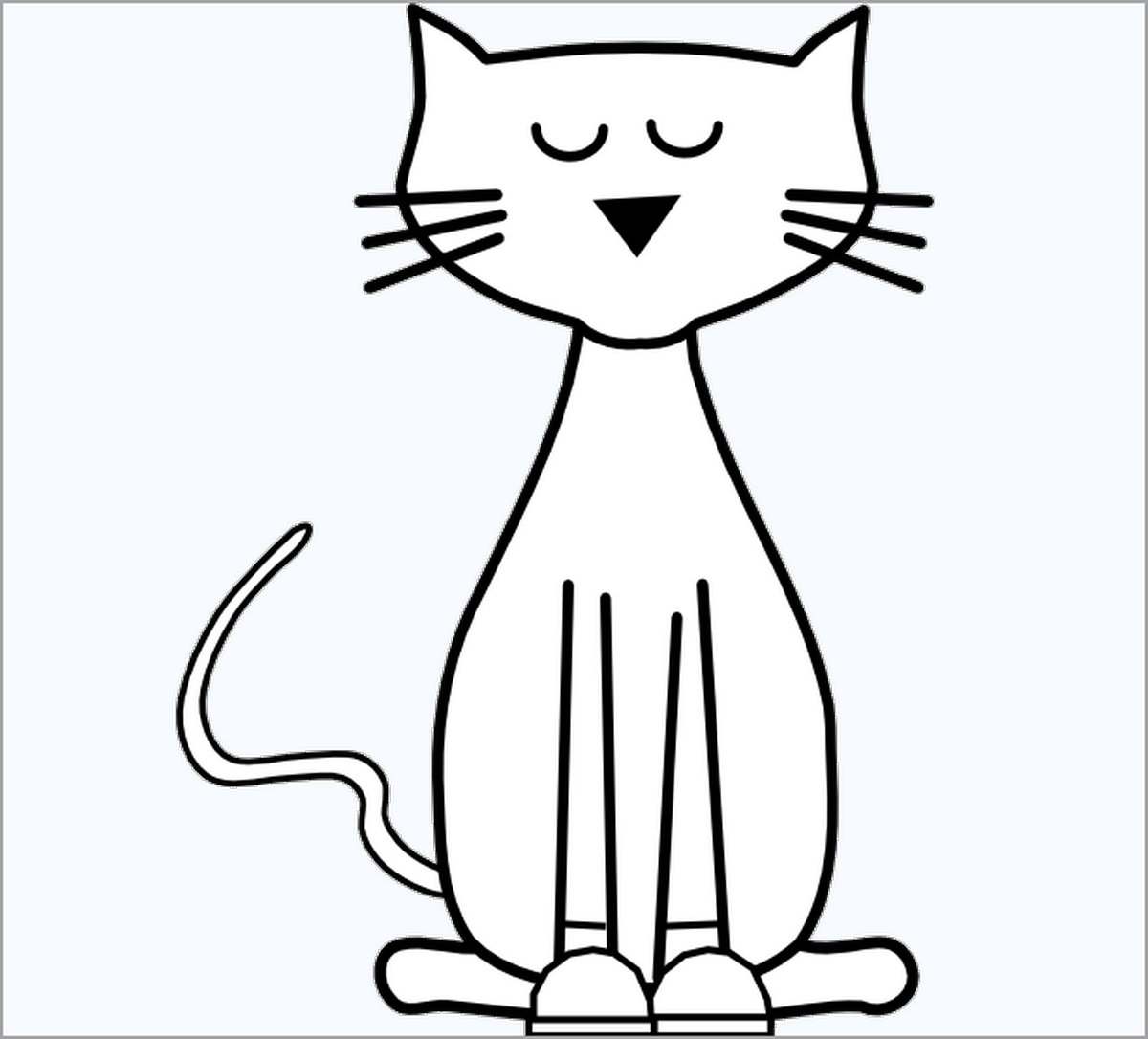 Tranh tô màu con mèo đơn giản số 24