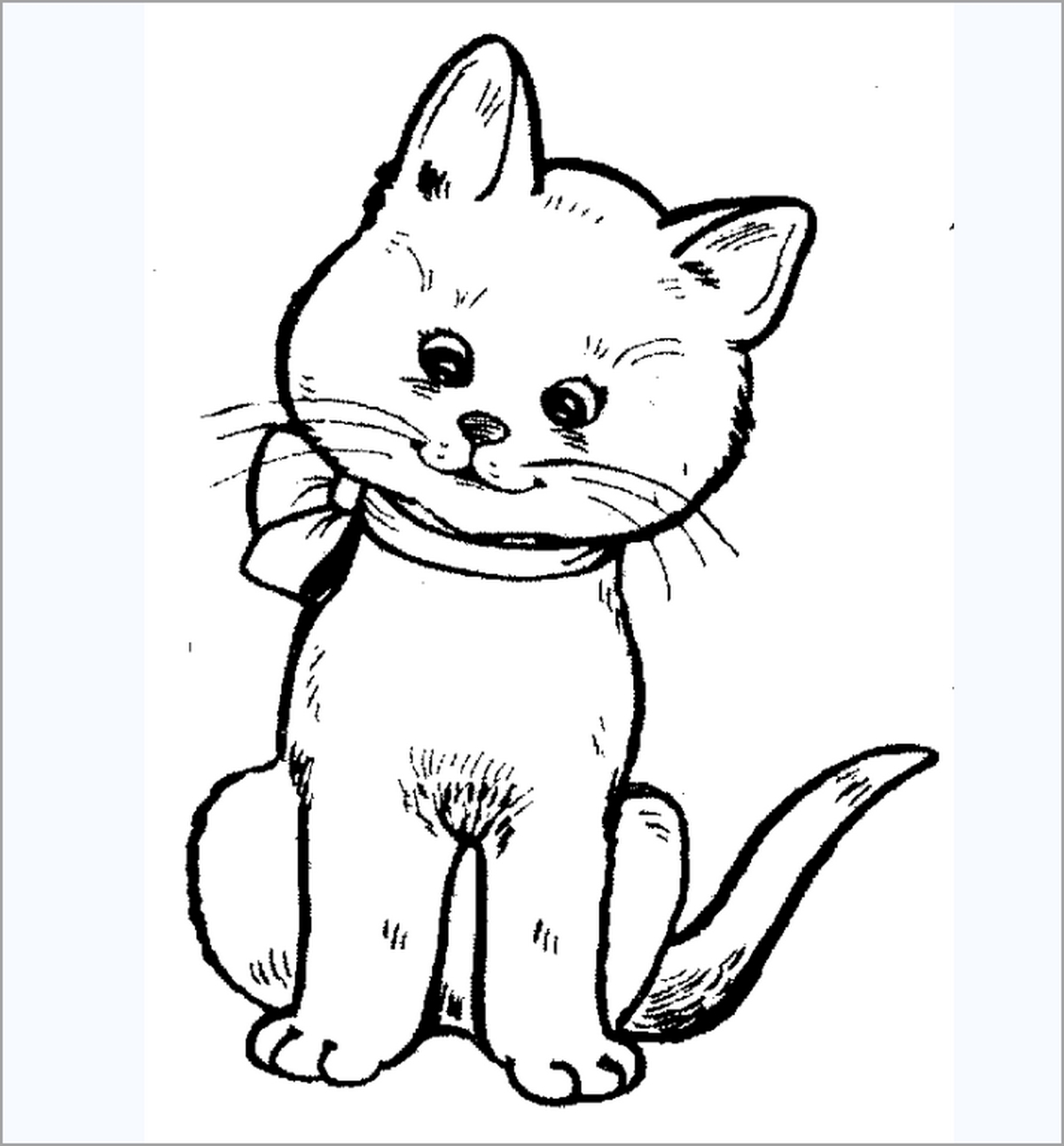 Tranh tô màu con mèo cute số 15