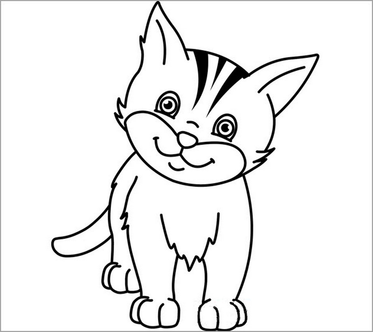 Tranh tô màu con mèo đơn giản số 29