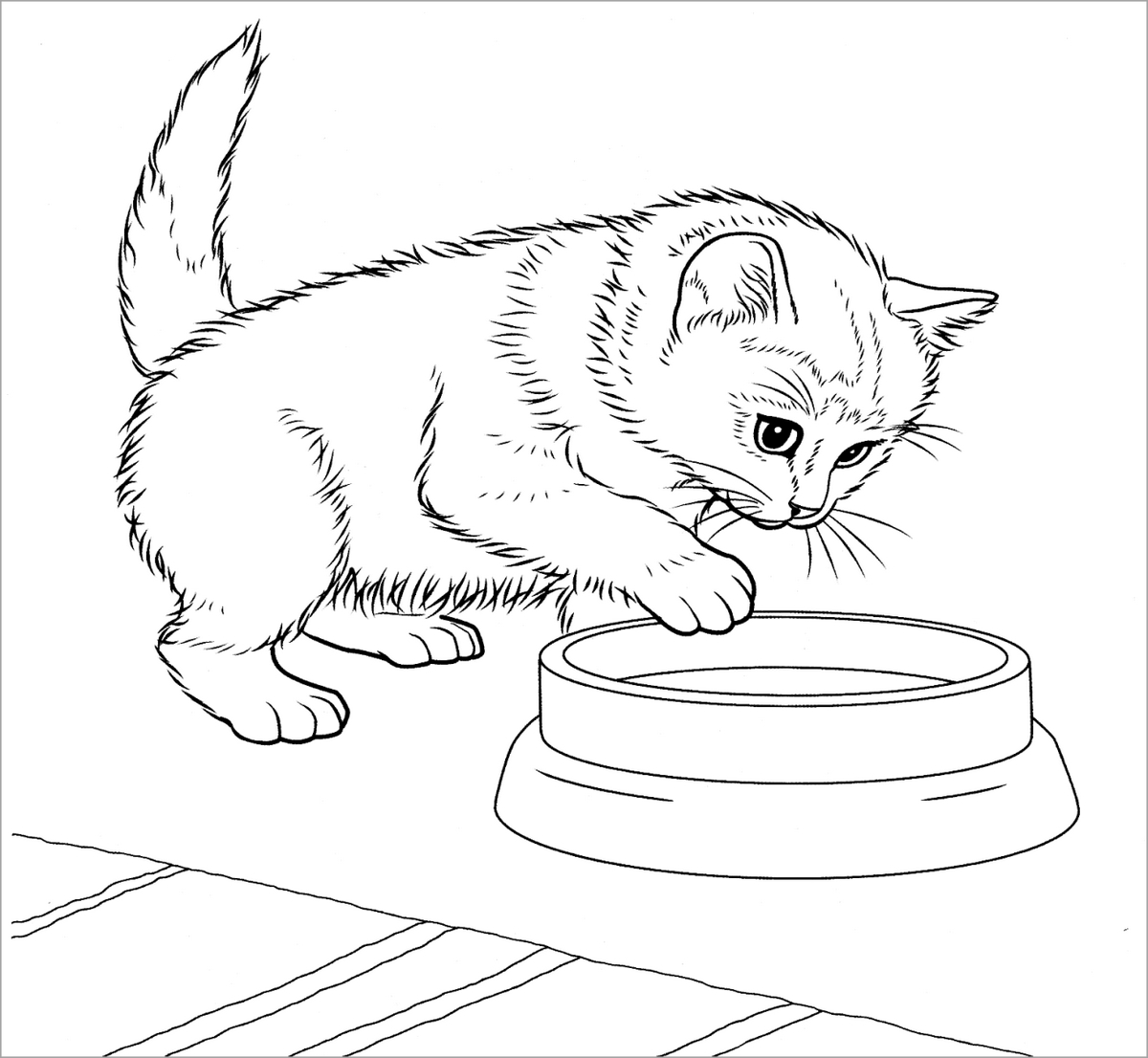 Tranh tô màu con mèo đơn giản số 42
