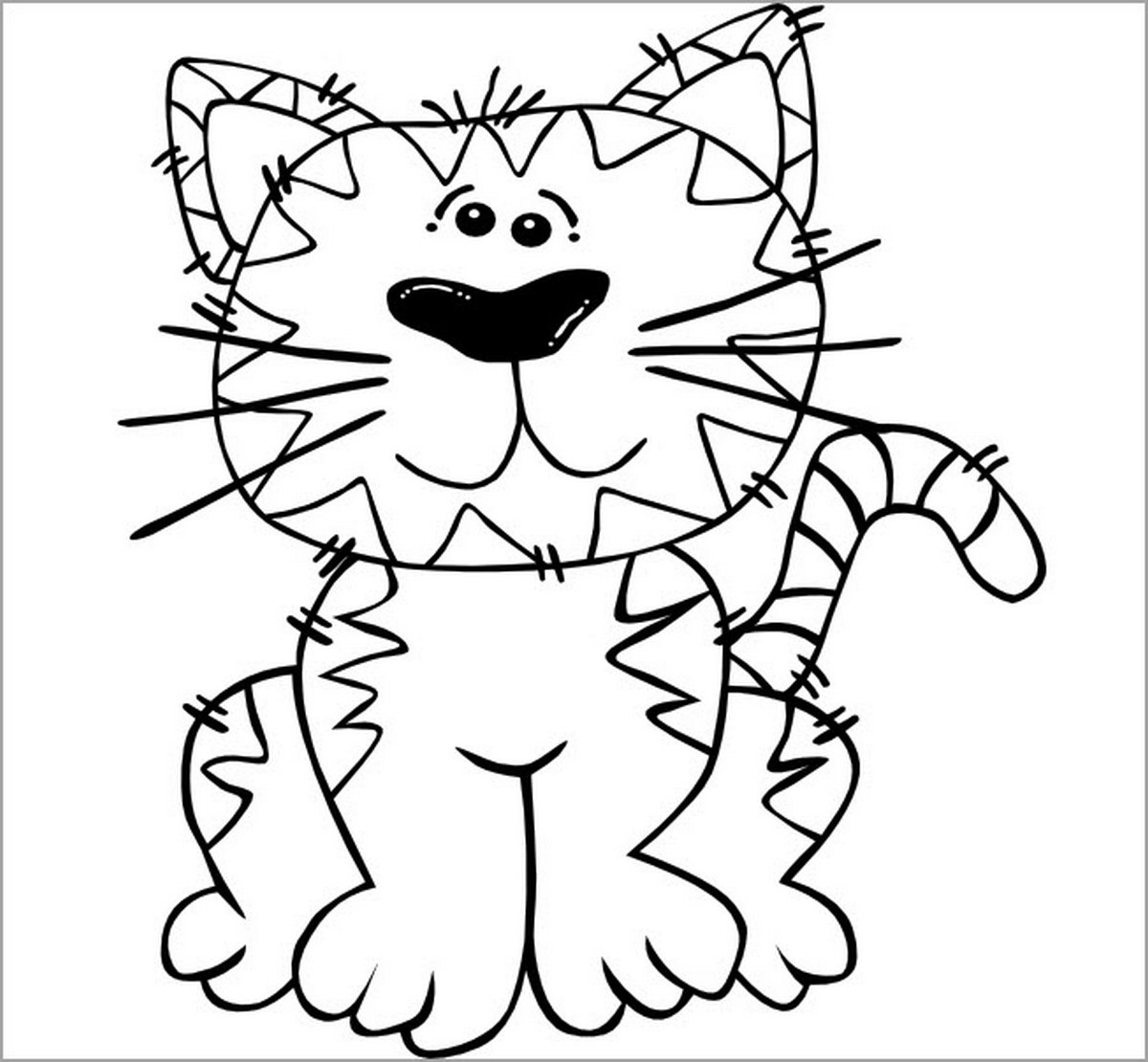 Tranh tô màu con mèo đơn giản số 43