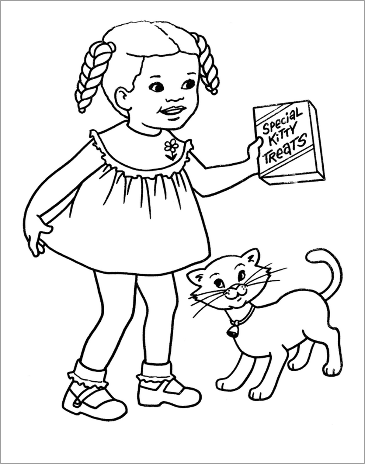 Tranh tô màu con mèo đơn giản số 45