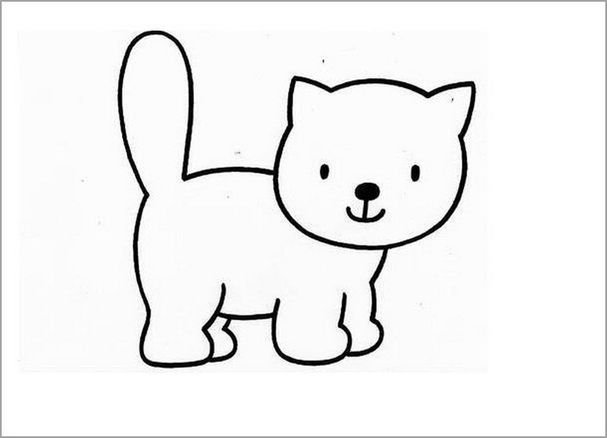 Tranh tô màu con mèo đơn giản số 46