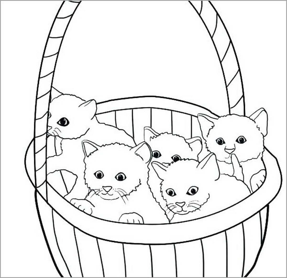 Tranh tô màu con mèo đơn giản số 51