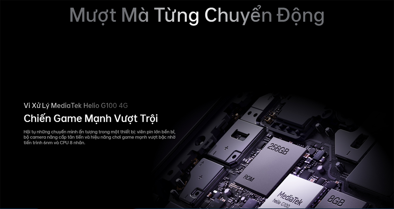 OPPO Reno13 F được trang bị vi xử lý MediaTek Helio G100. OPPO Reno13 F được trang bị vi xử lý MediaTek Helio G100.
