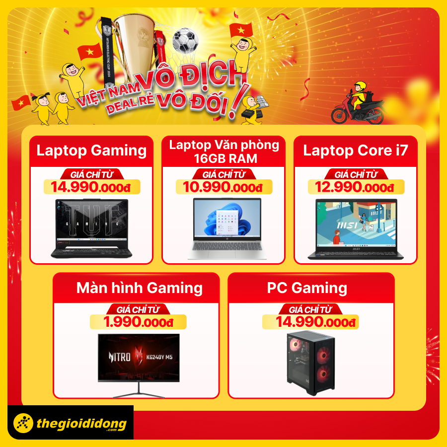 VIỆT NAM VÔ ĐỊCH: Săn deal rẻ vô đối với smartphone đời mới giảm đến 20%, đồng hồ giảm hơn 50% và nhiều ưu đãi khác