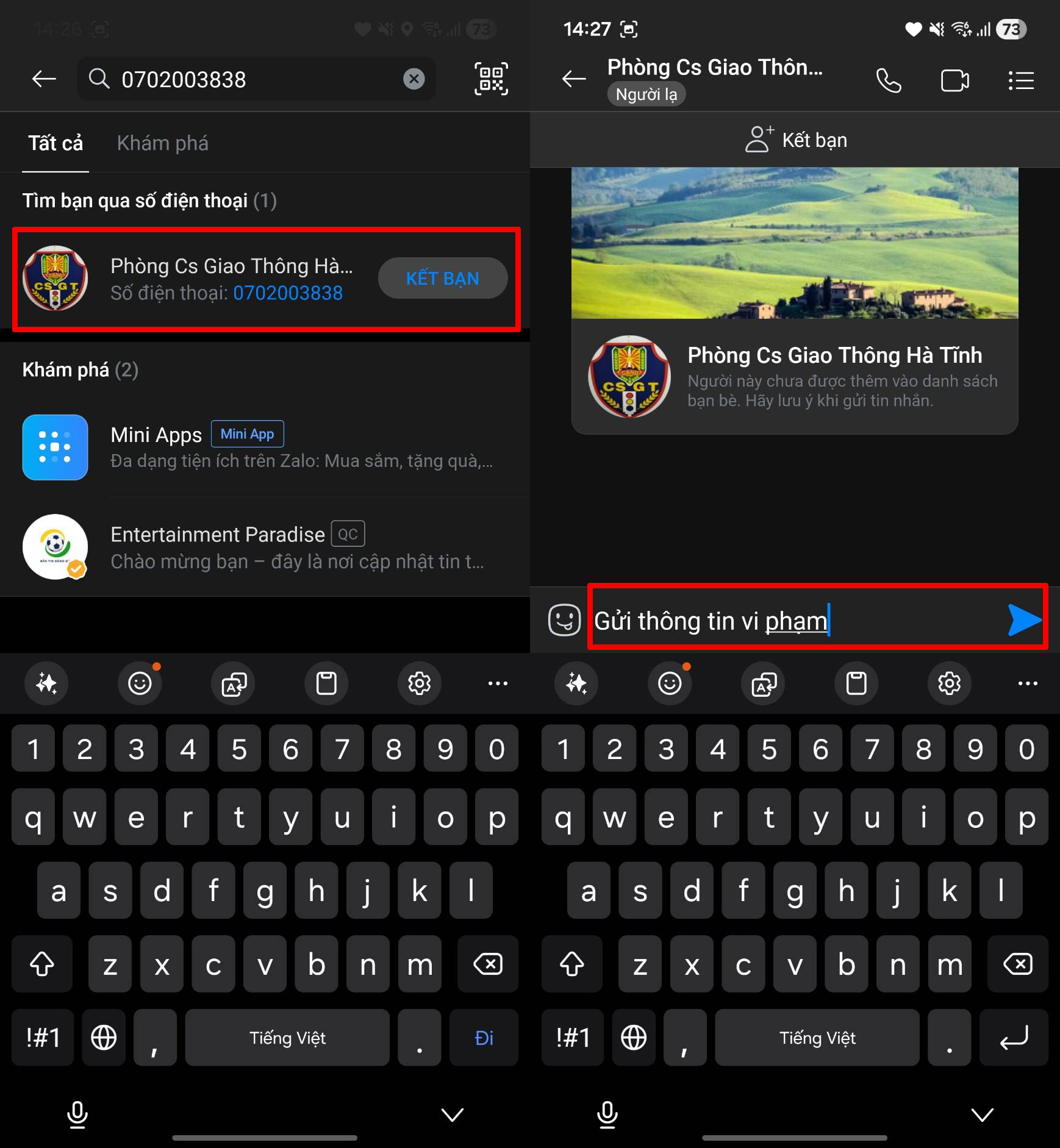 Cách Phản Ánh Vi Phạm Giao Thông Qua Zalo Cục Trưởng Csgt