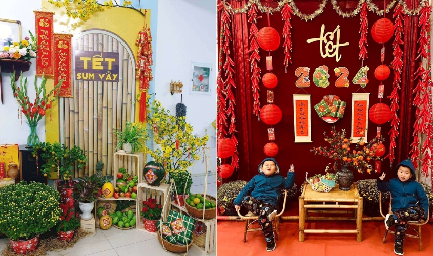 Mẫu trang trí Tết quán coffee