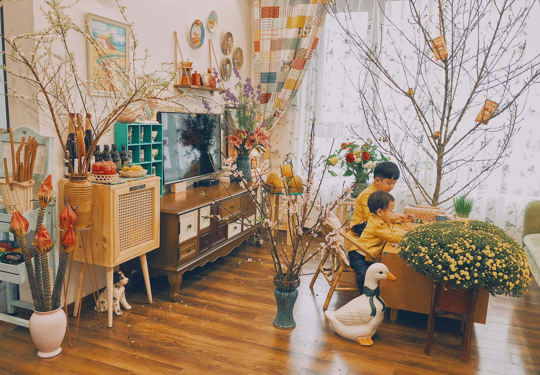 Mẫu trang trí tết trong nhà