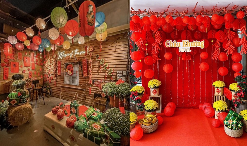 Mẫu trang trí tết 2025 đẹp