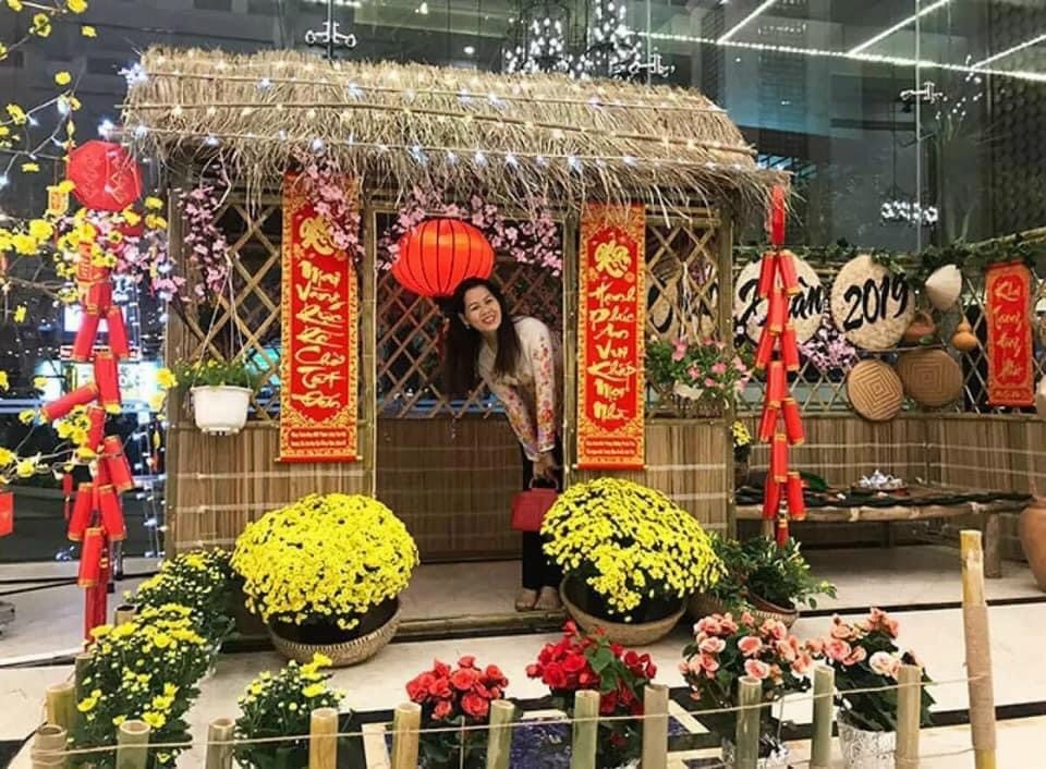 Mẫu trang trí Tết ngoài sân