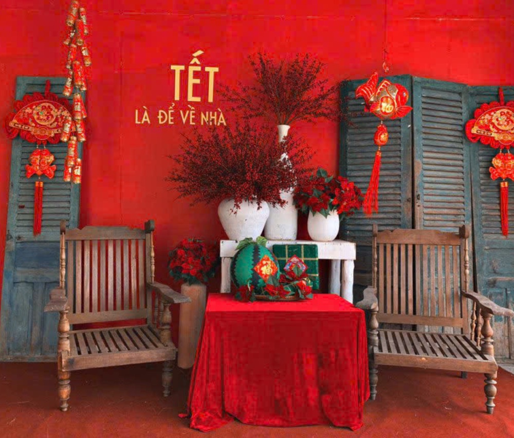 Mẫu trang trí tết trong nhà 2025