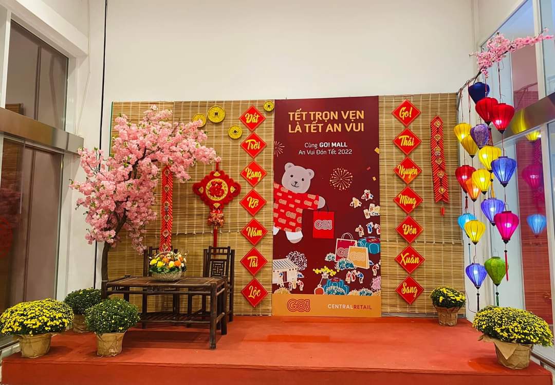Mẫu trang trí Tết ở siêu thị