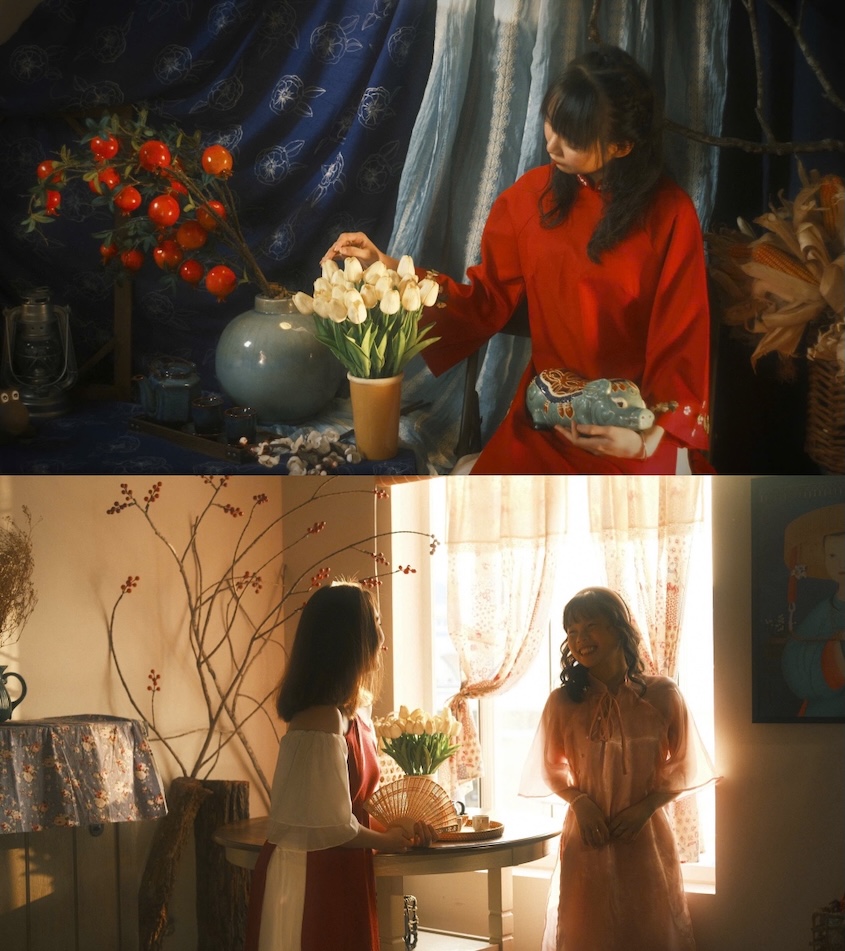 Trang trí Tết Bên ô cửa sổ