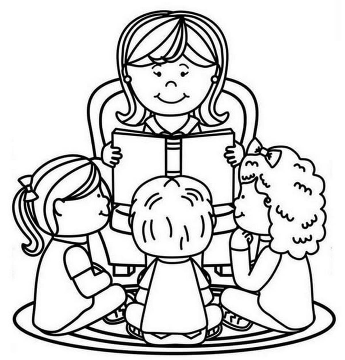 Tranh tô màu hoạt động ở trường mầm non số 2