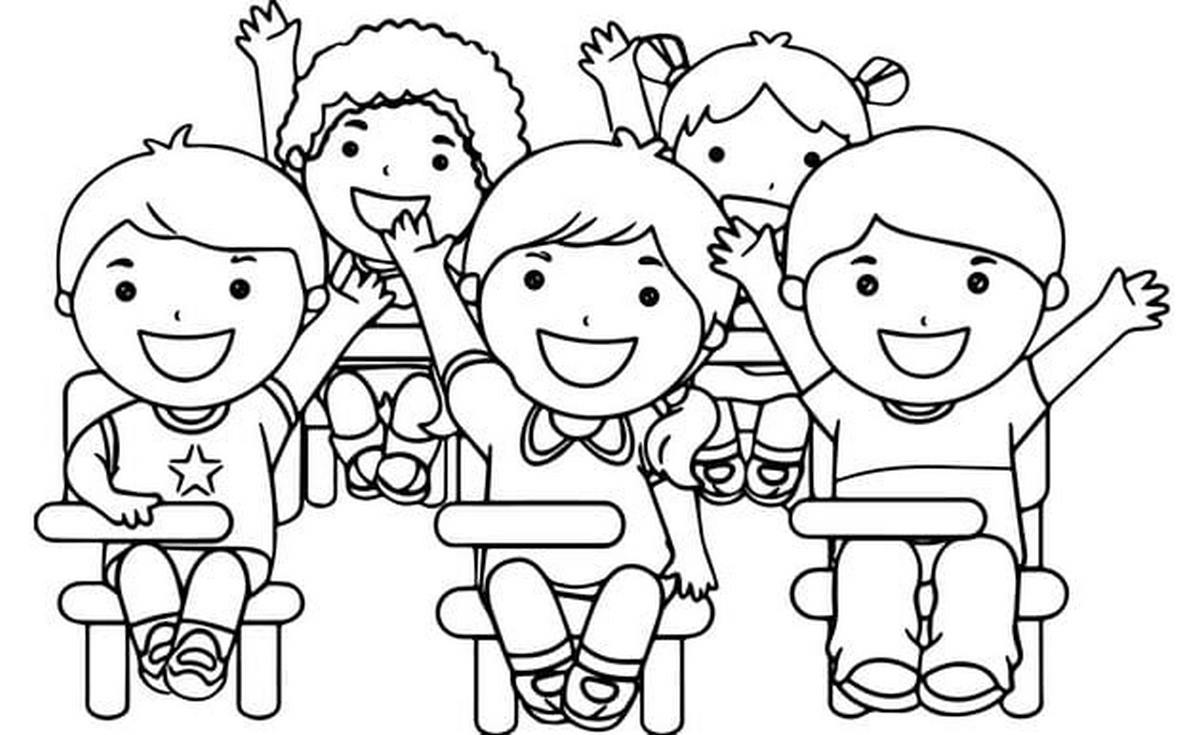 Tranh tô màu hoạt động ở trường mầm non số 3