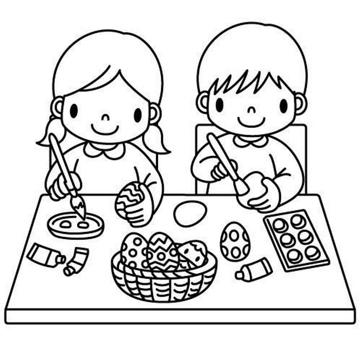 Tranh tô màu hoạt động ở trường mầm non số 7