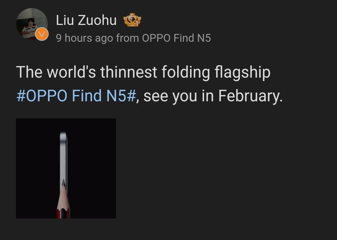 CPO OPPO - Pete Lau đã xác nhận thiết kế cùng thời điểm ra mắt OPPO Find N5.