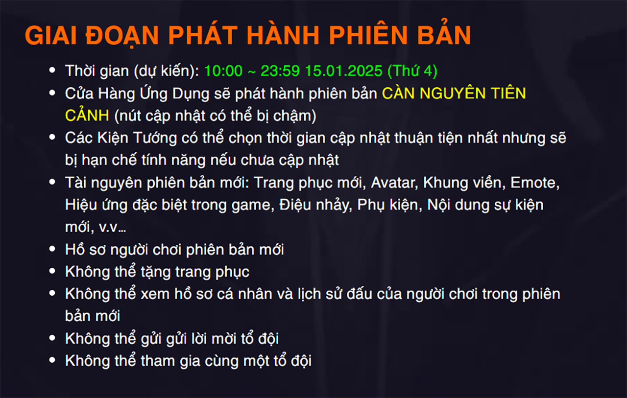 Cách cập nhật Liên Quân mùa S1 2025