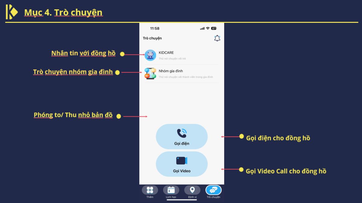 Tính năng trò chuyện Các chức năng trong phần Trò chuyện