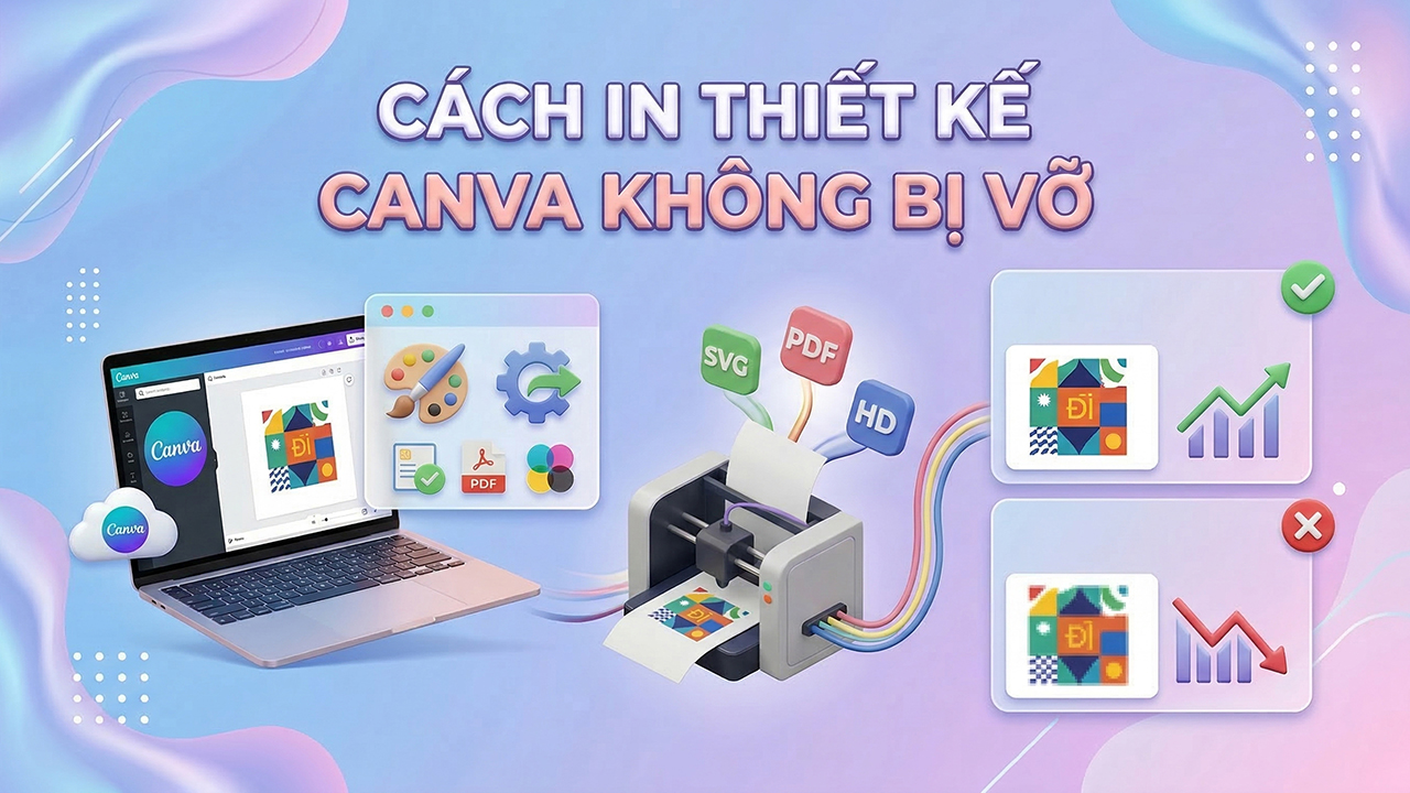 Cách in thiết kế Canva không bị vỡ 