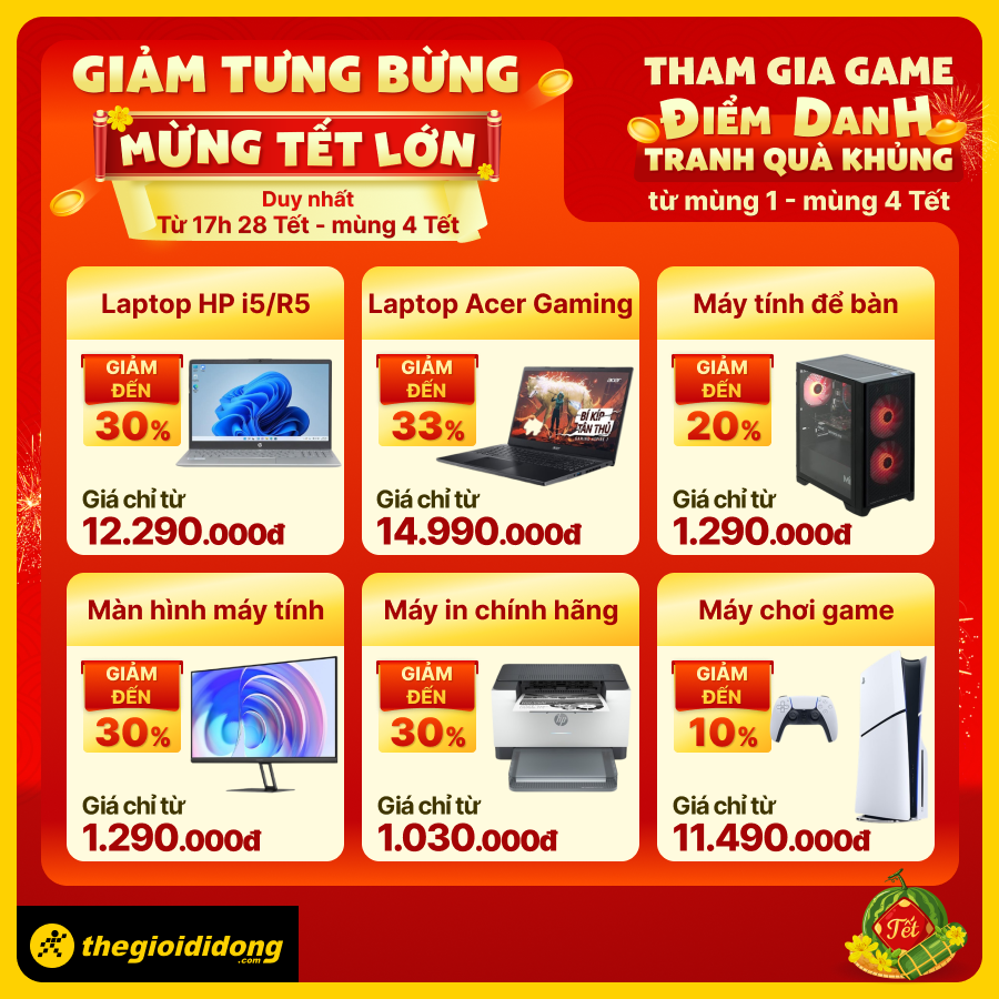 Giảm tưng bừng - Mừng lễ lớn: Smartphone giảm đến 30%, laptop giảm sốc đến 33%, tai nghe chỉ từ 75K và nhiều hơn nữa