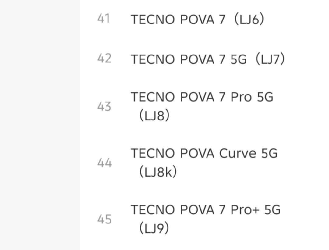 TECNO Pova 7 series