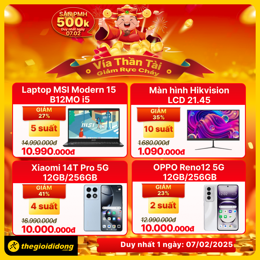 Vía thần tài - Giảm rực cháy: 10 suất Xiaomi 14T Pro chỉ 10 triệu, iPhone 15 Pro Max giảm đến 2 triệu