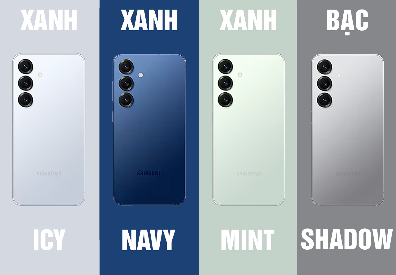 Toàn bộ các tùy chọn màu mới trên Galaxy S25. 
