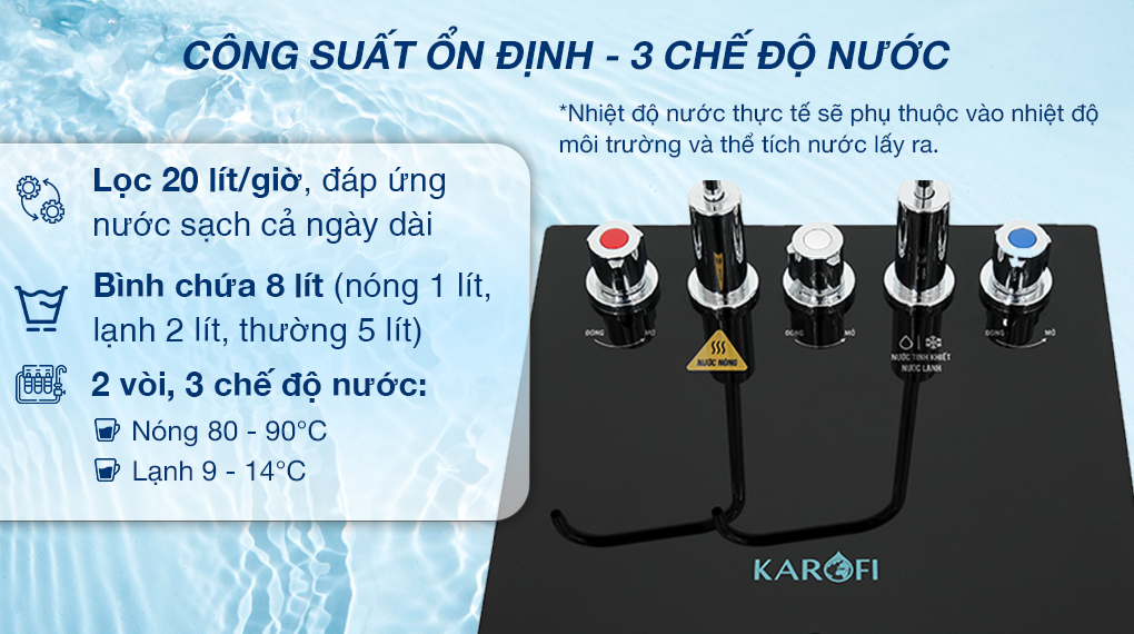 Máy lọc nước RO nóng nguội lạnh Karofi KAD-X68 11 lõi