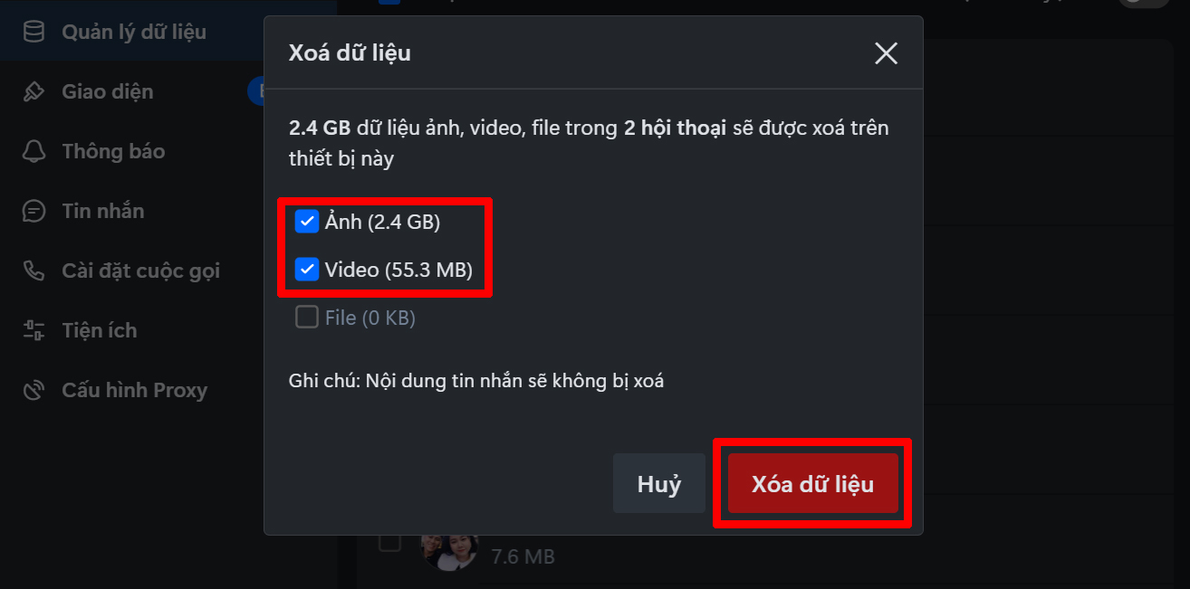 Cách dọn dẹp bộ nhớ Zalo trên máy tính