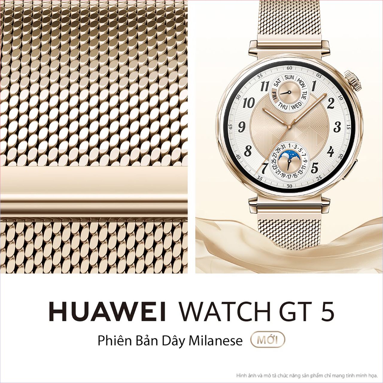 Hotsale mở bán Huawei Watch GT5 phiên bản dây Milanese hoàn toàn mới, giảm 1 triệu + tựng Huawei Band 9