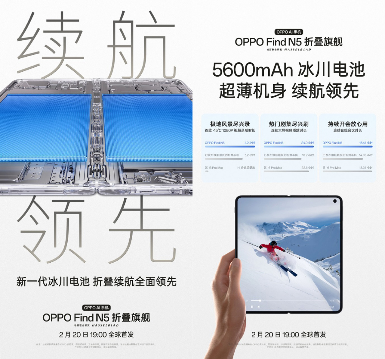 Cung cấp năng lượng cho OPPO Find N5 sẽ là viên pin Glacier có dung lượng 5.600 mAh.