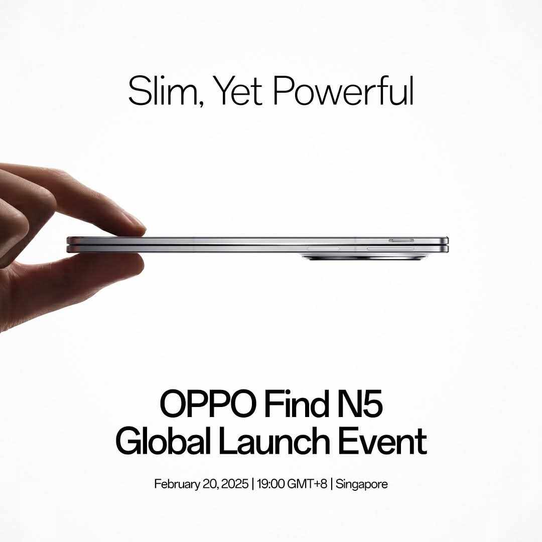 Poster chính thức về thời điểm ra mắt của OPPO Find N5 tại thị trường quốc tế. 