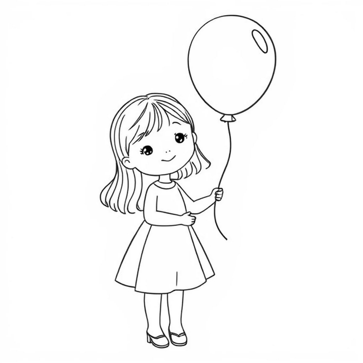 Tranh tô màu búp bê dễ thương số 7