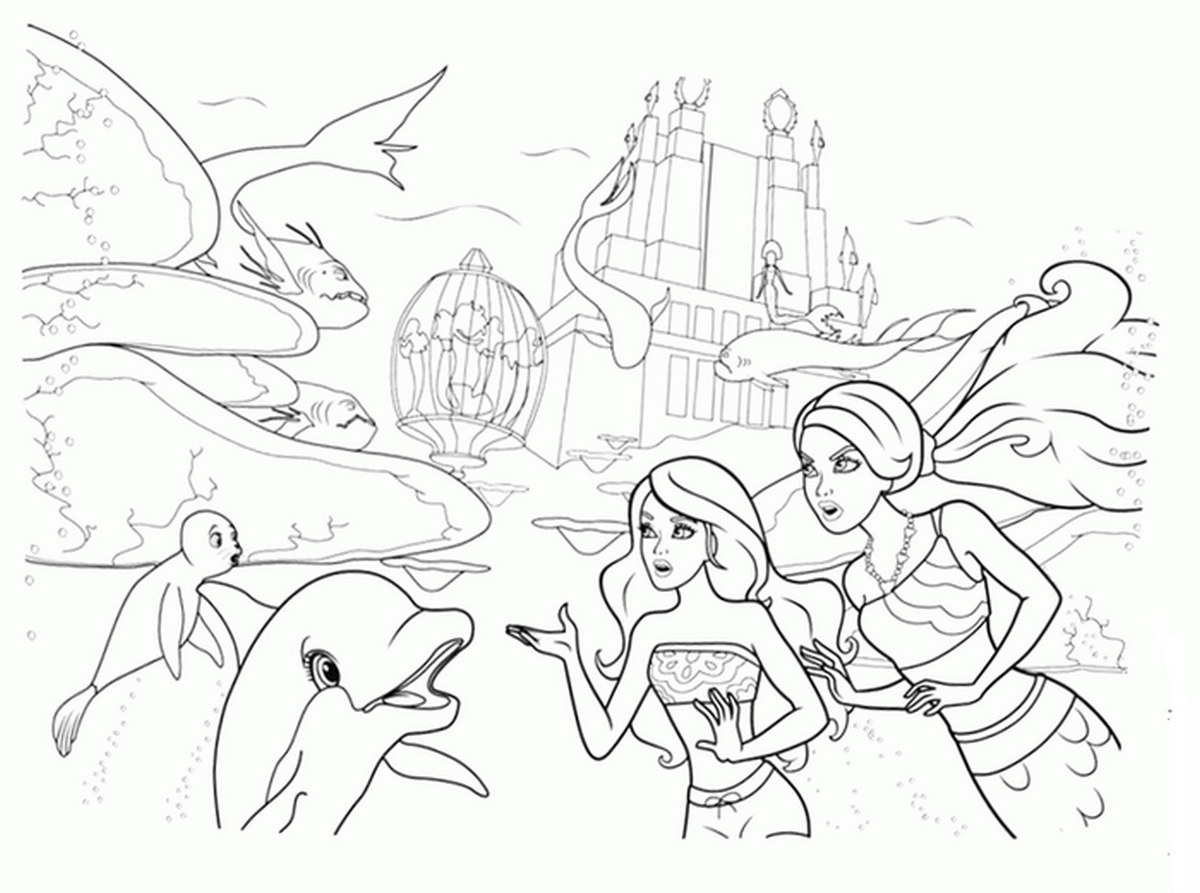 Tranh tô màu búp bê dễ thương số 55