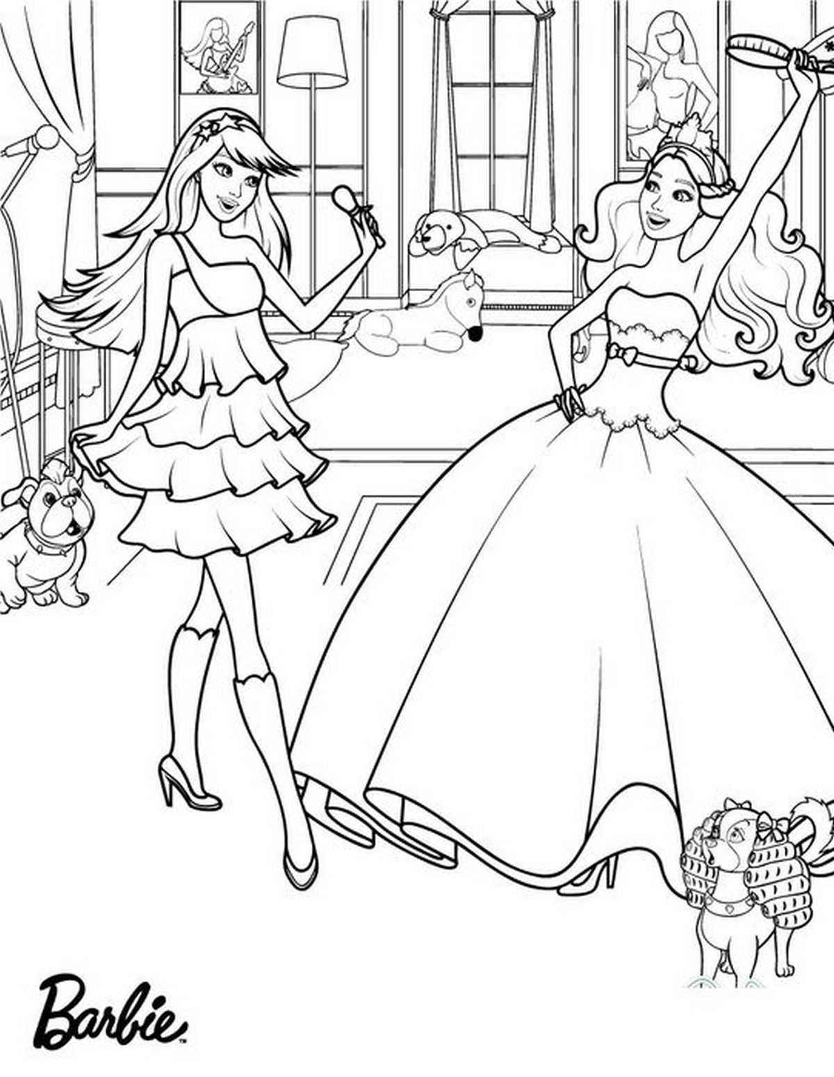 Tranh tô màu búp bê dễ thương số 58