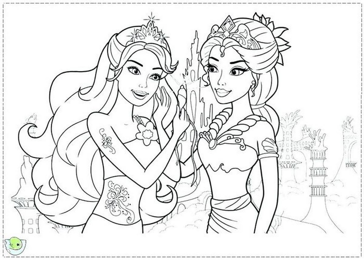 Tranh tô màu búp bê dễ thương số 61